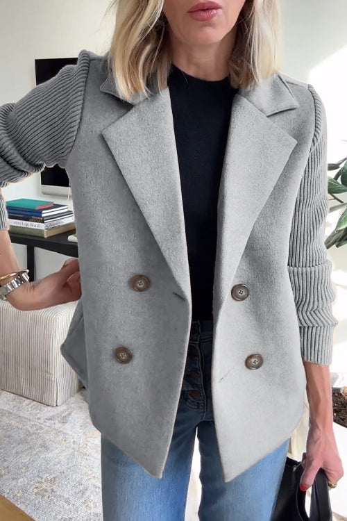 Knit-Sleeve Elegance Jacket