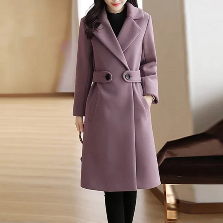 Belted Elegance Wool Coat