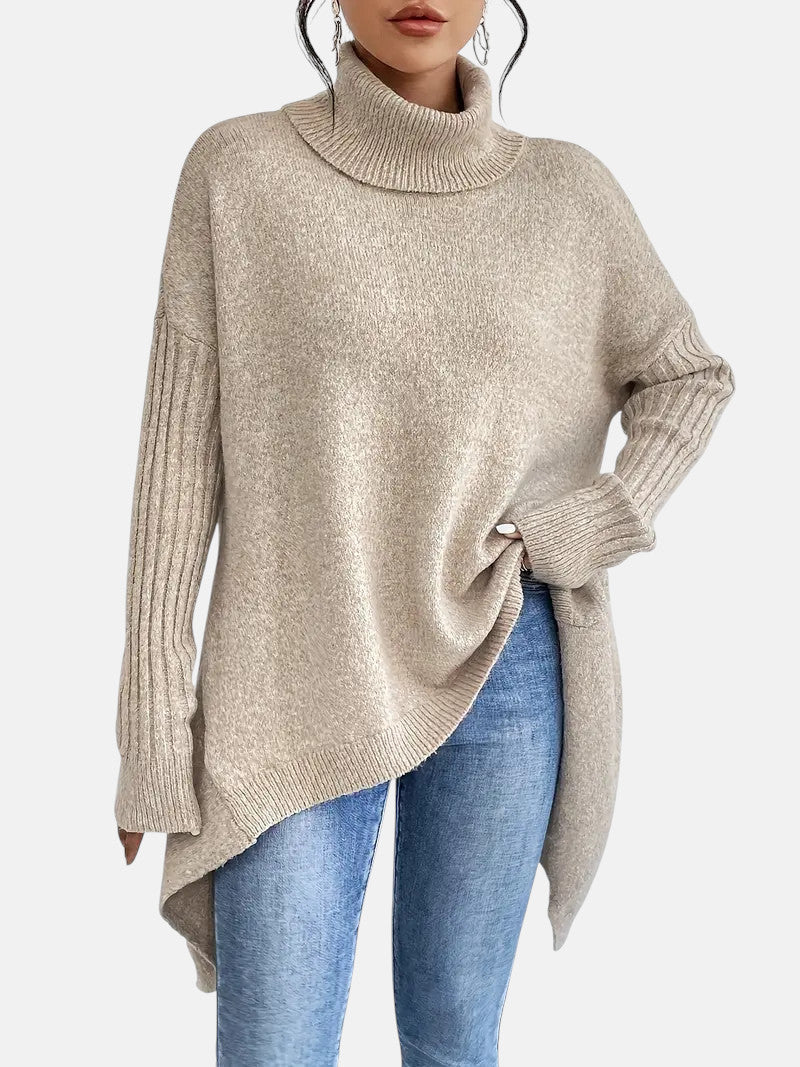 Brigitte Long Turtleneck in Soft Cashmere