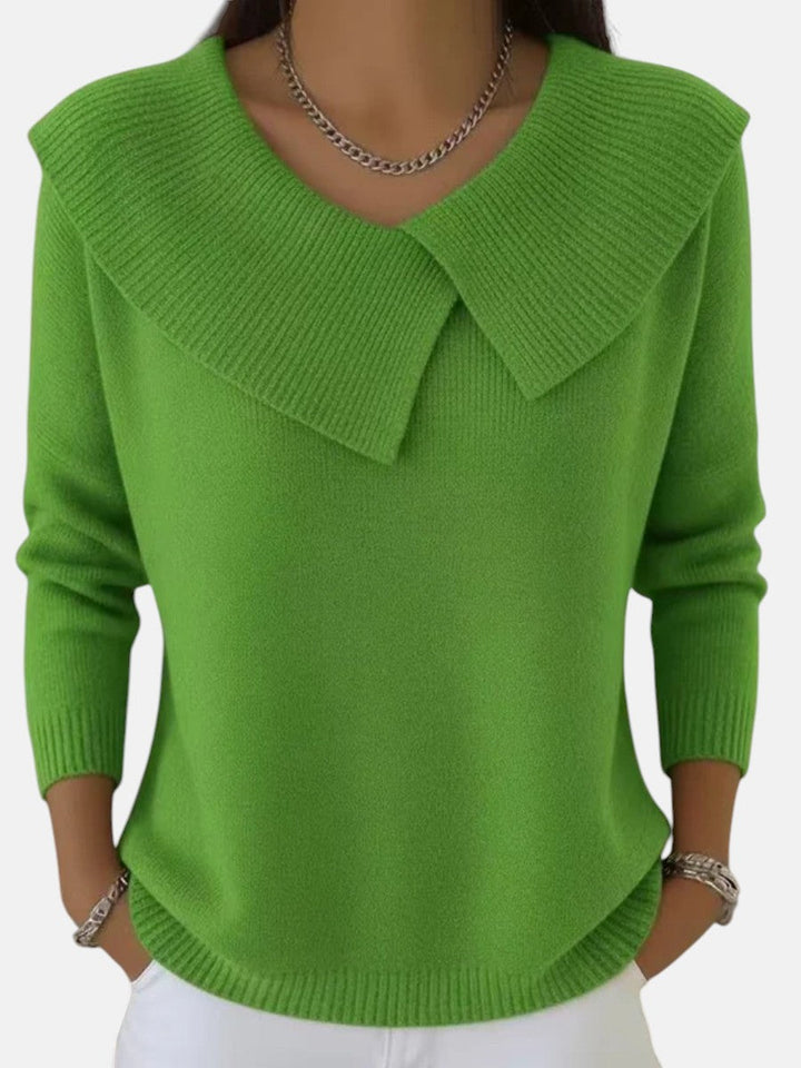 Warm Sweater with Luxurious Soft Collar