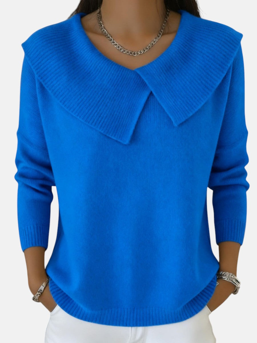 Warm Sweater with Luxurious Soft Collar