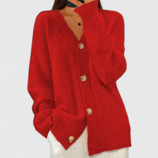 Elegant Knit Cardigan with Soft Draping
