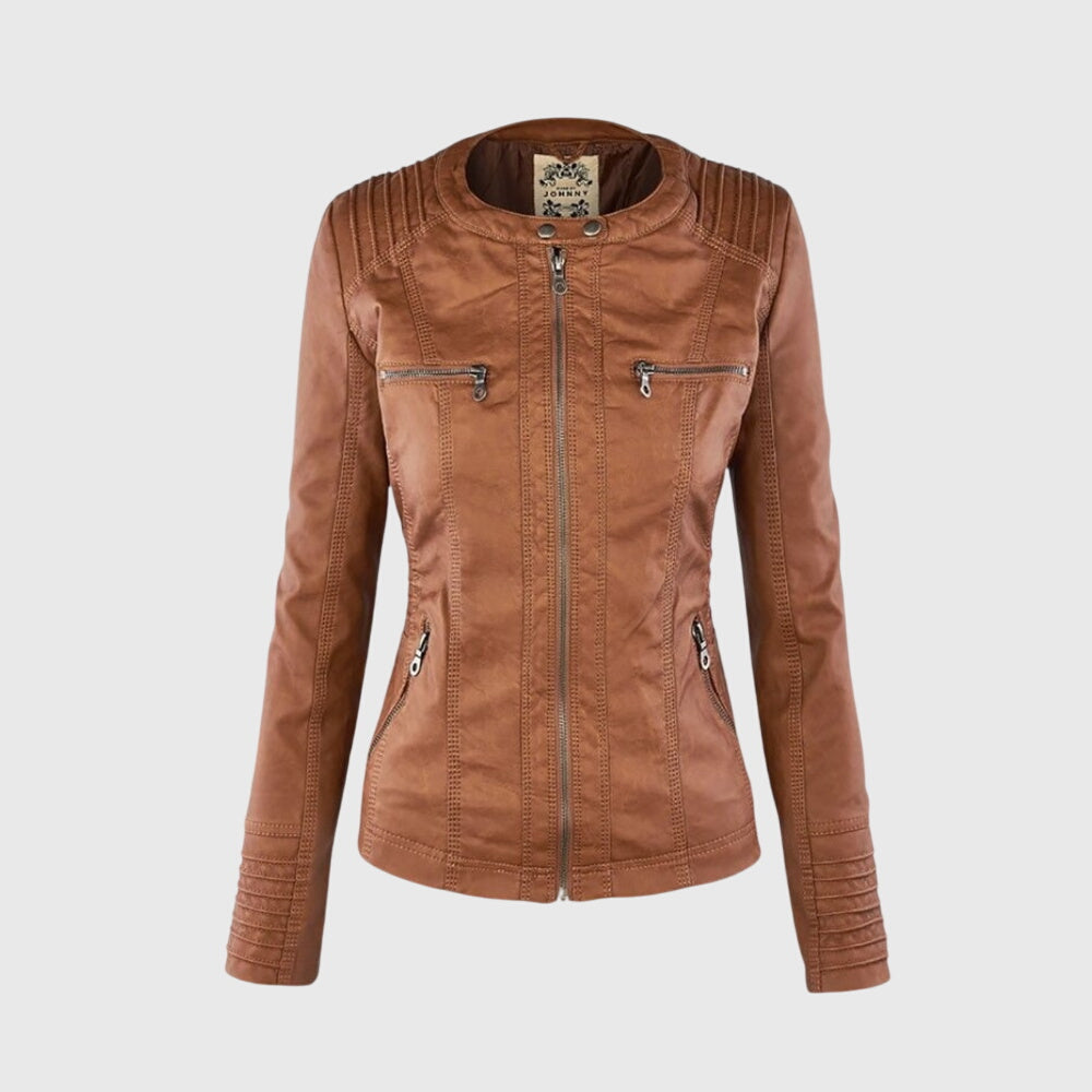 Leather Jacket with Distinctive Tailoring