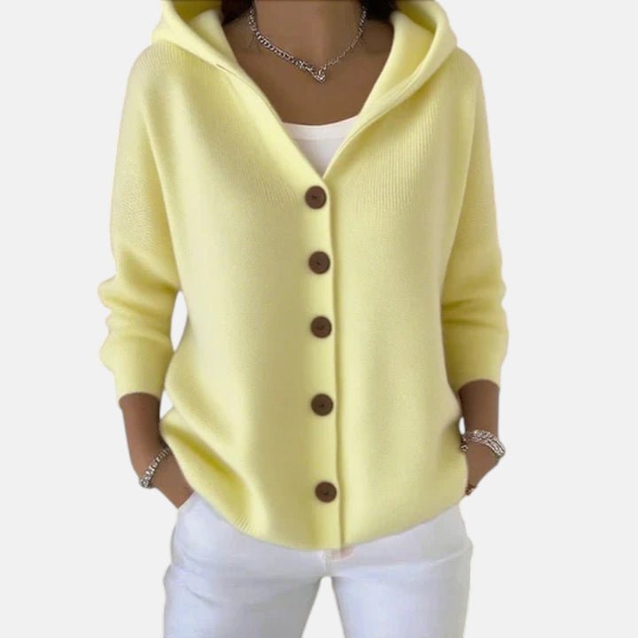 Soft Hooded Knit Cardigan in Timeless Elegance