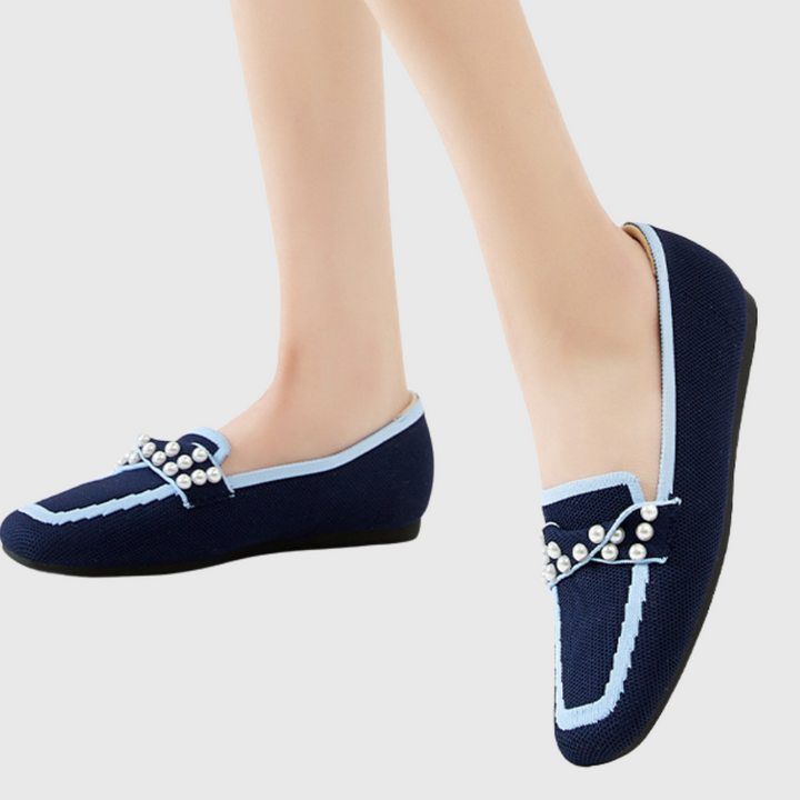 Pearl-Embellished Comfort Loafers