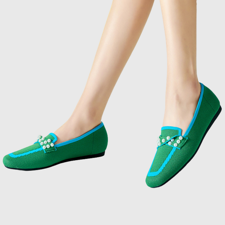Pearl-Embellished Comfort Loafers