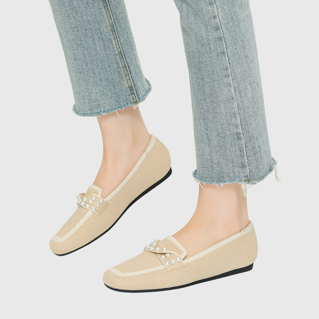 Pearl-Embellished Comfort Loafers