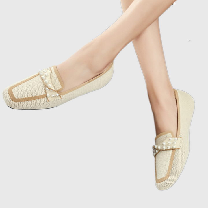 Pearl-Embellished Comfort Loafers