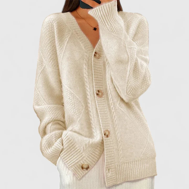 Elegant Knit Cardigan with Soft Draping
