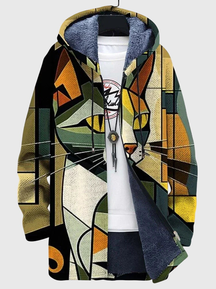 Artistic Print Jacket in Soft Tones