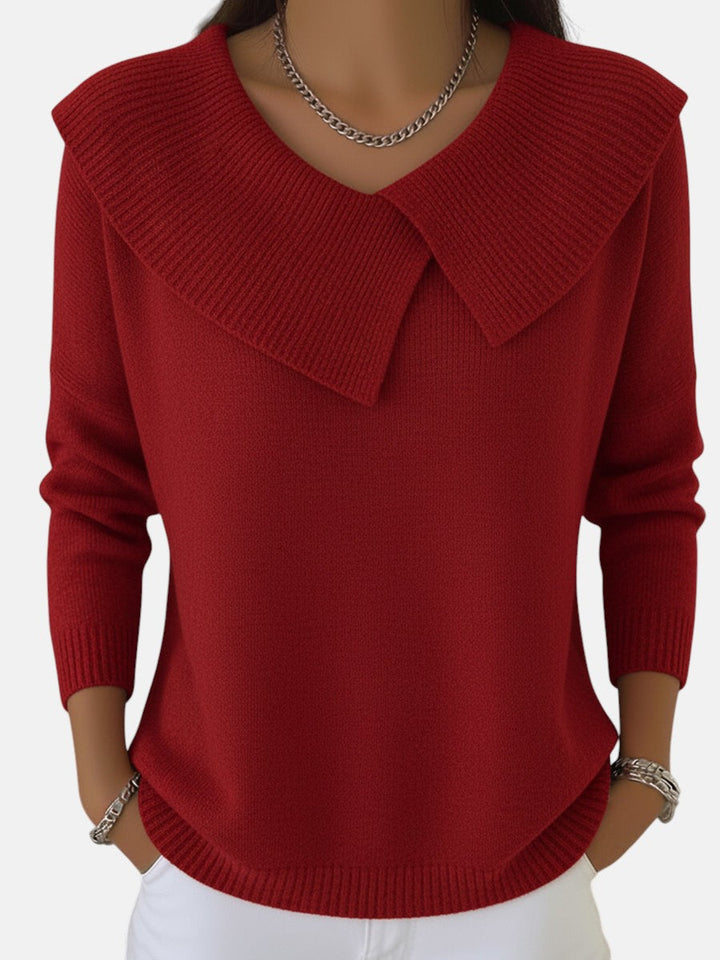 Warm Sweater with Luxurious Soft Collar