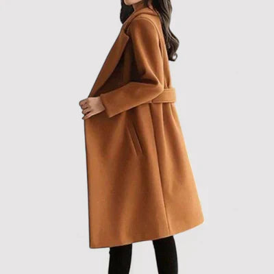 Belted Elegance Wool Coat