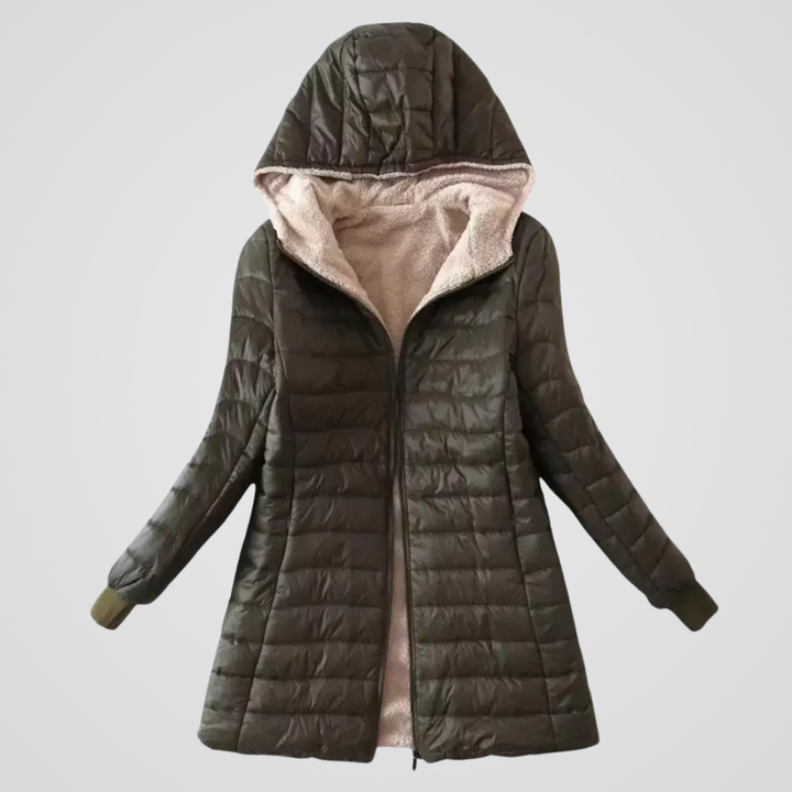 Sherpa-Lined Winter Coat in Classic Elegance