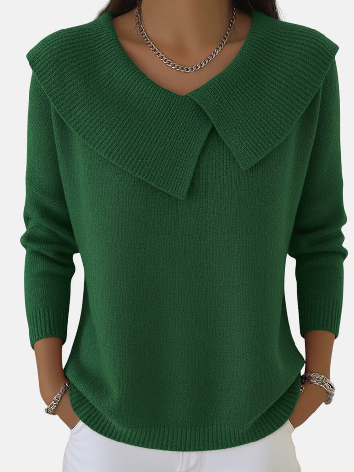 Warm Sweater with Luxurious Soft Collar
