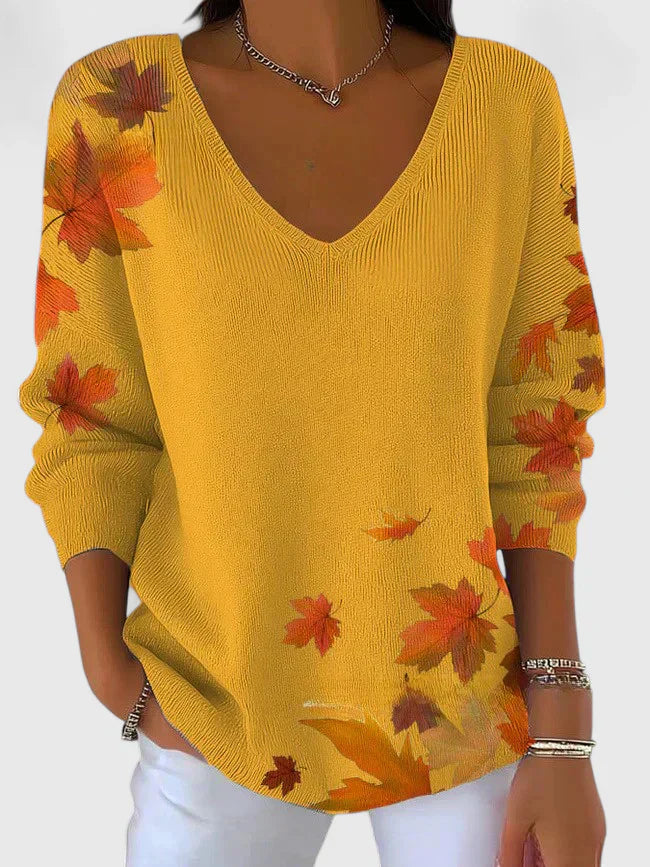 V-neck cashmere sweater in elegant silhouette