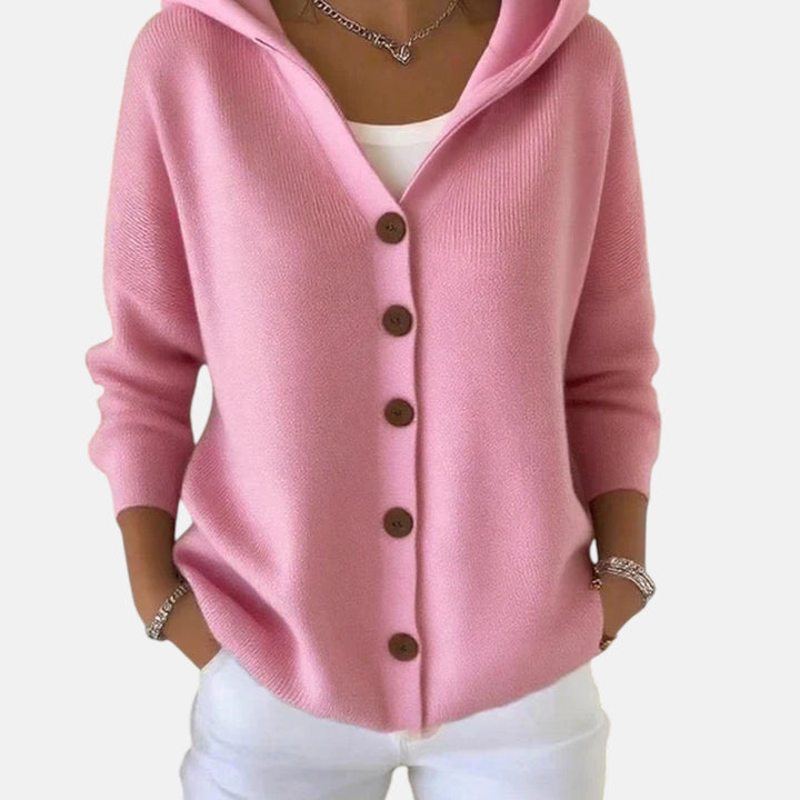 Soft Hooded Knit Cardigan in Timeless Elegance
