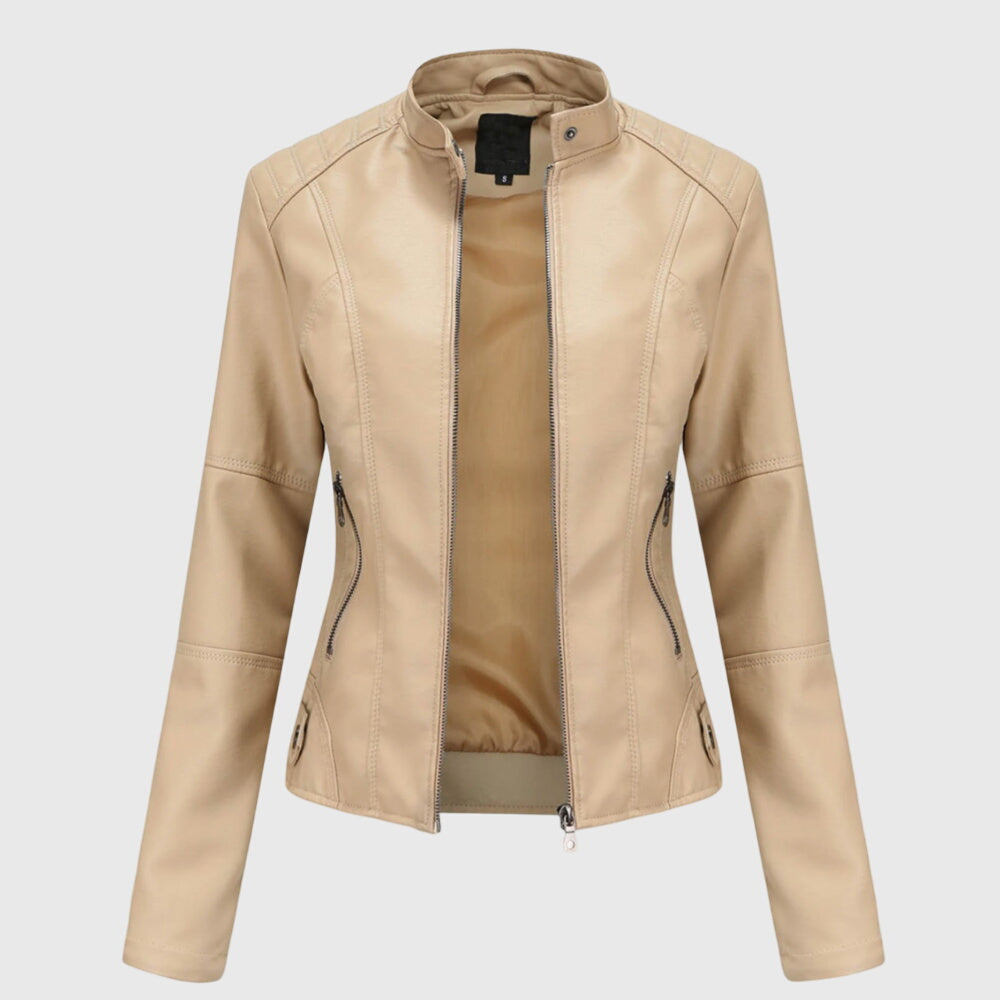 Leather Jacket with Tailored Elegance