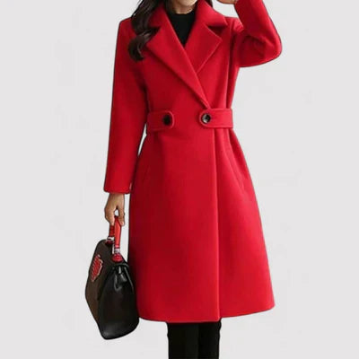 Belted Elegance Wool Coat