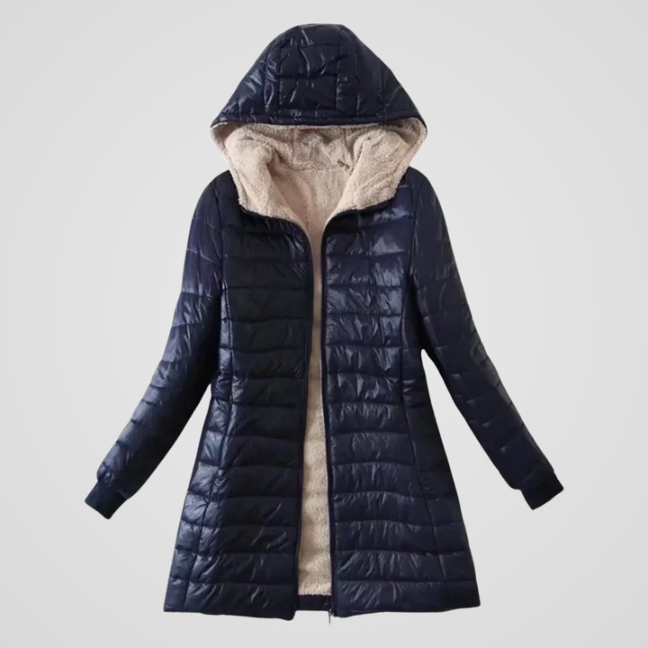 Sherpa-Lined Winter Coat in Classic Elegance
