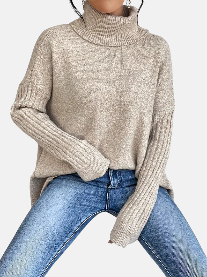 Brigitte Long Turtleneck in Soft Cashmere