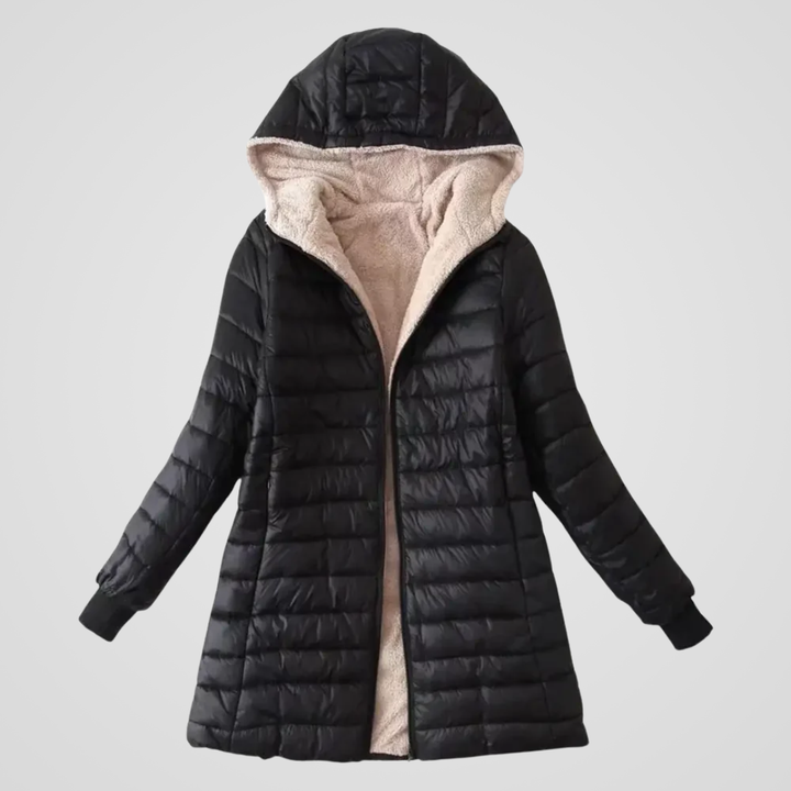Sherpa-Lined Winter Coat in Classic Elegance