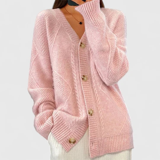 Elegant Knit Cardigan with Soft Draping