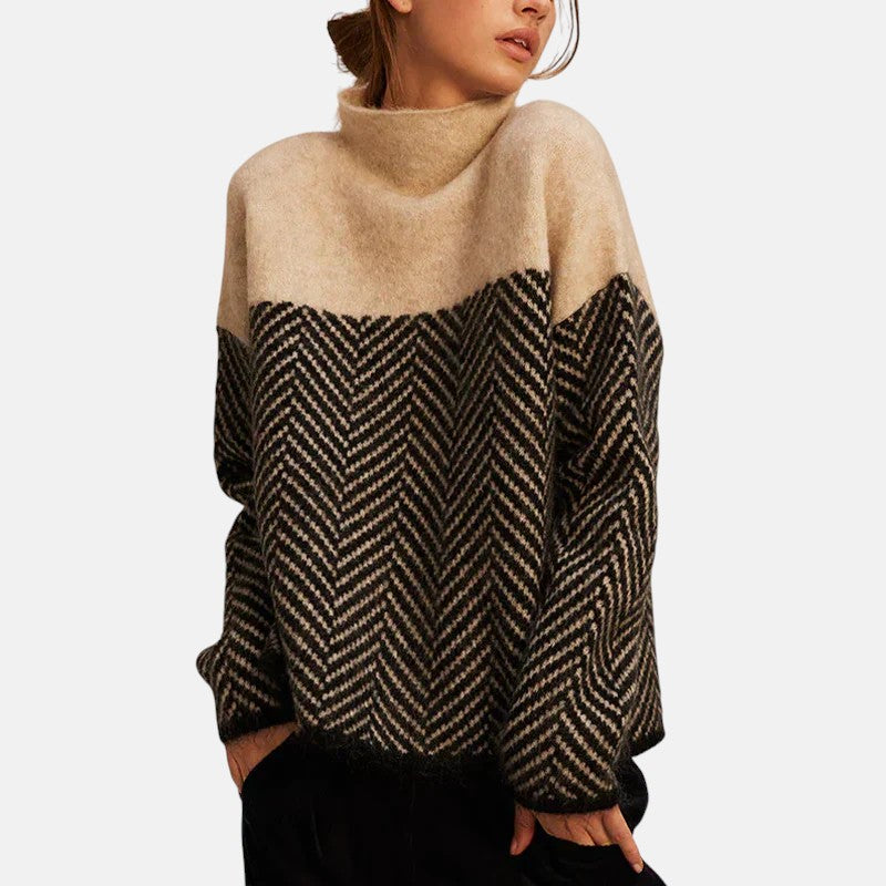 Herringbone Knit Sweater in Soft Elegance