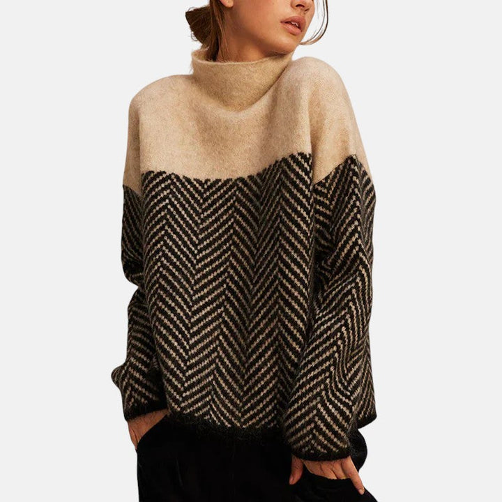 Herringbone Knit Sweater in Soft Elegance