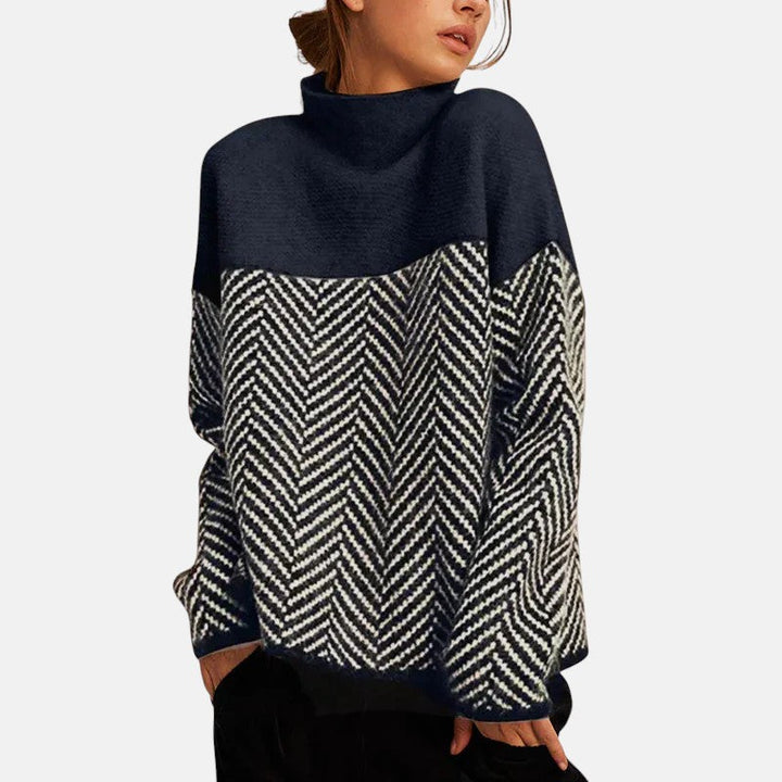 Herringbone Knit Sweater in Soft Elegance