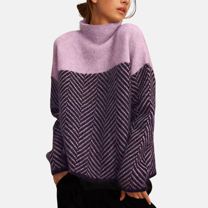 Herringbone Knit Sweater in Soft Elegance