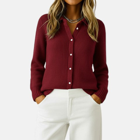 Knitted Button Cardigan in Classic Style