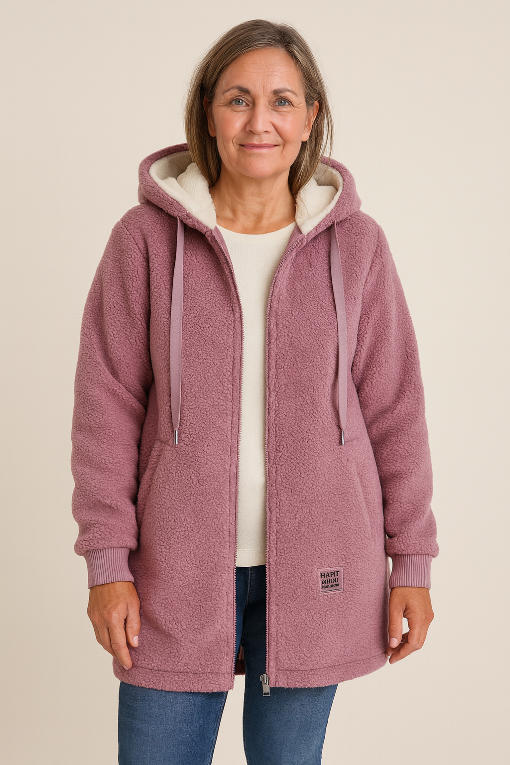 Women's fleece jacket with timeless elegance