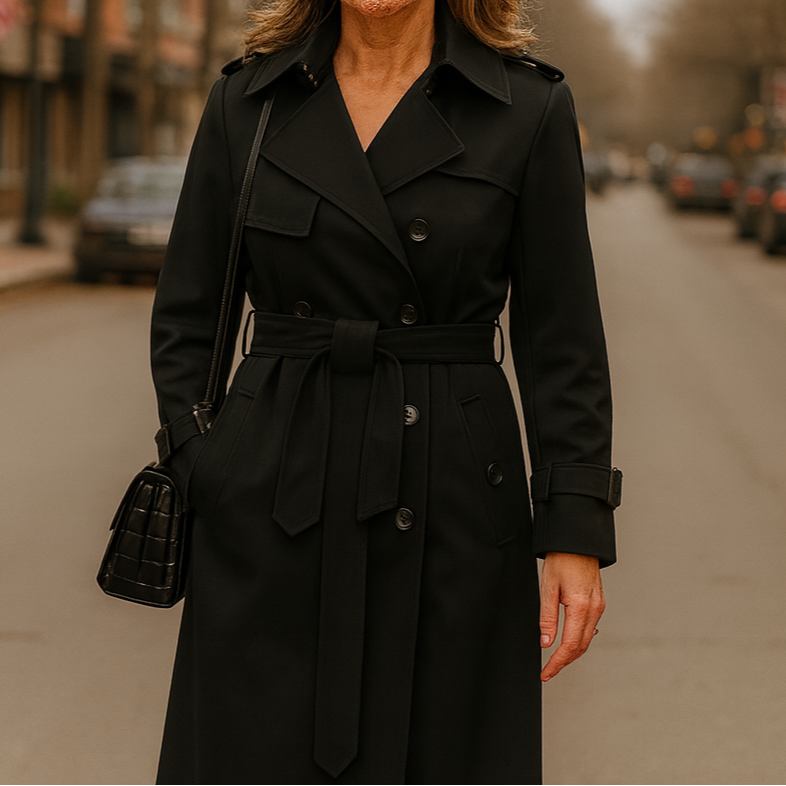 Jade Trench Coat with Elegant Silhouette