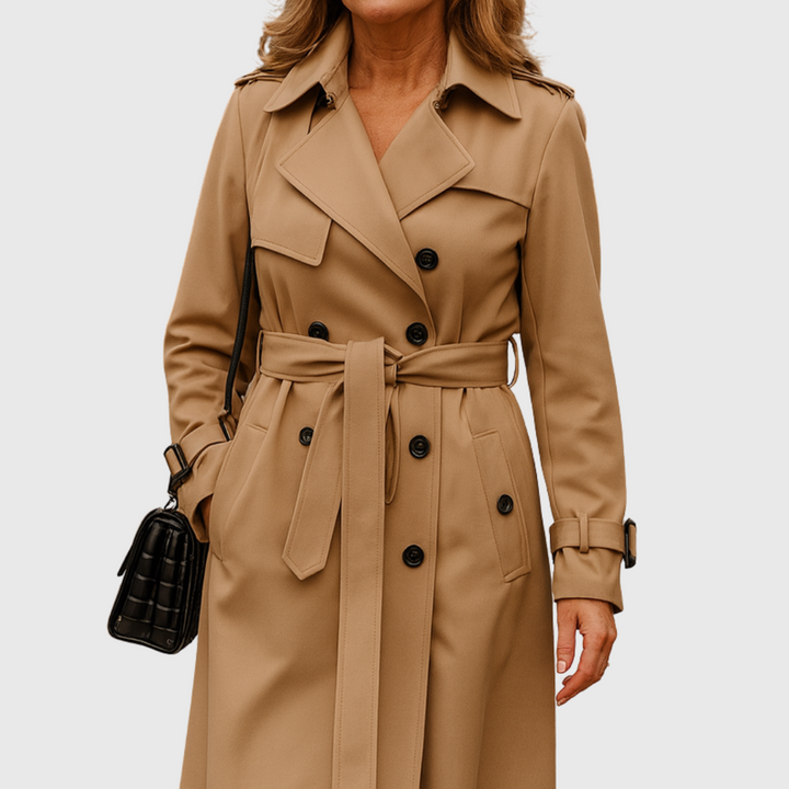 Jade Trench Coat with Elegant Silhouette