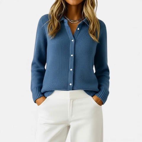 Knitted Button Cardigan in Classic Style