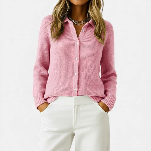 Knitted Button Cardigan in Classic Style