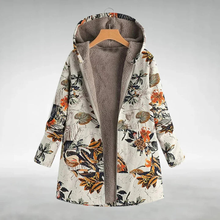 Floral-Embroidered Fleece Jacket
