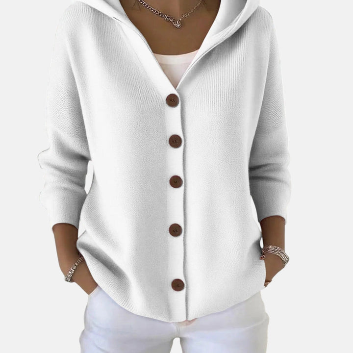 Soft Hooded Knit Cardigan in Timeless Elegance