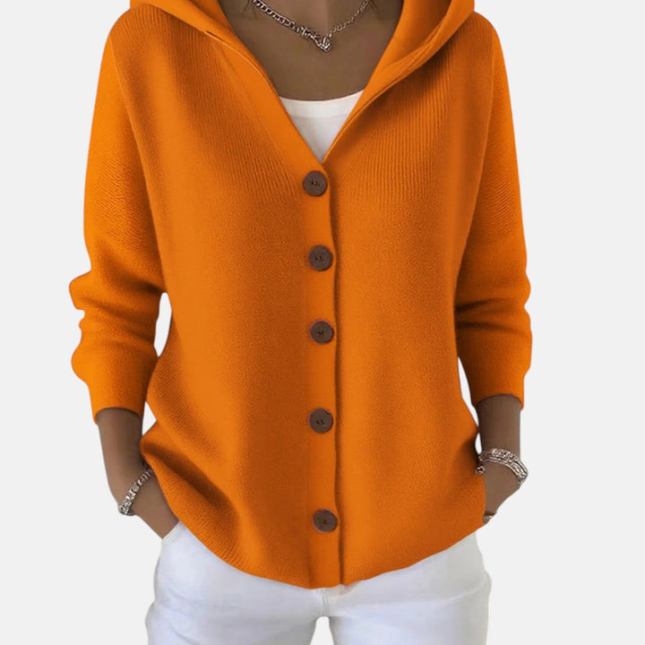 Soft Hooded Knit Cardigan in Timeless Elegance