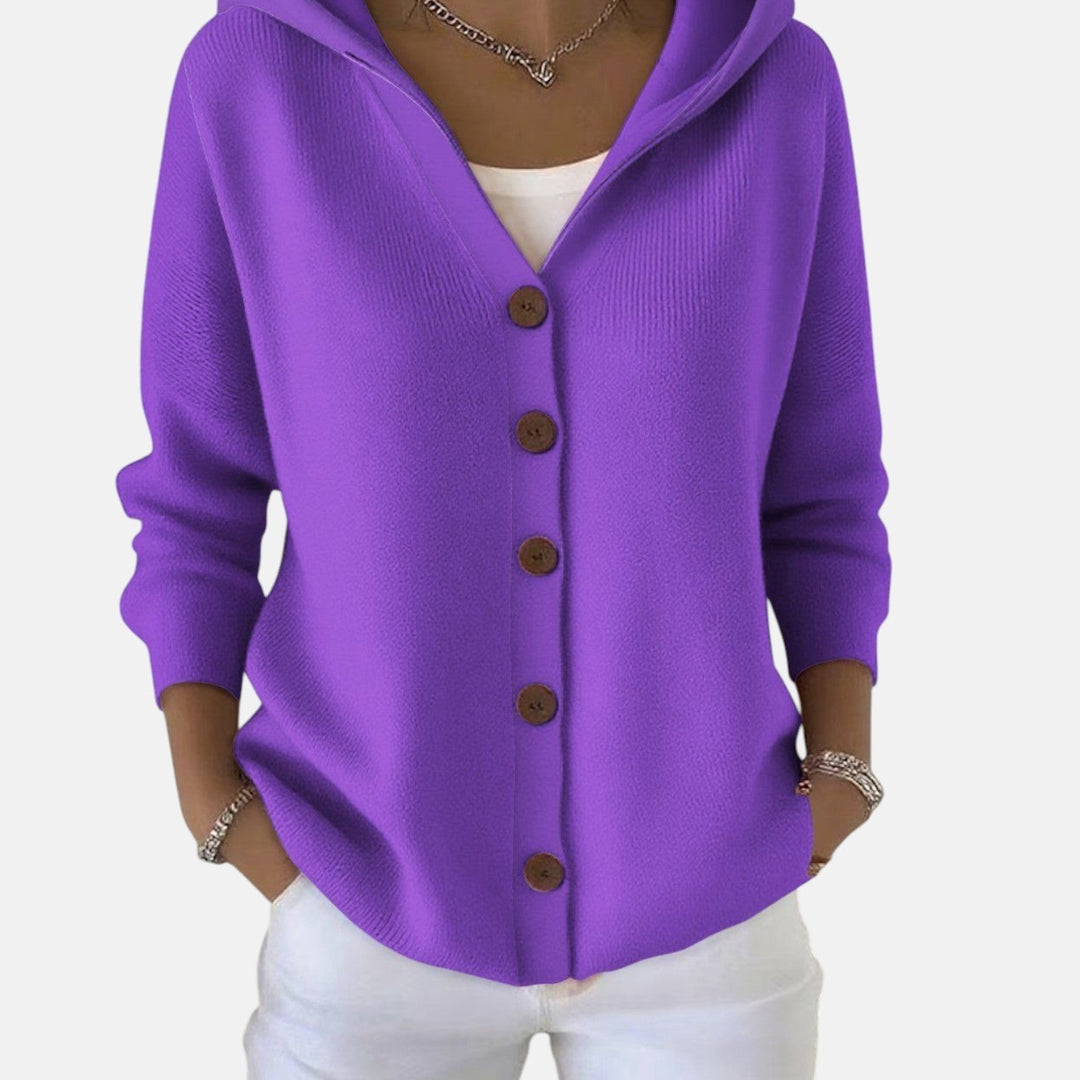 Soft Hooded Knit Cardigan in Timeless Elegance
