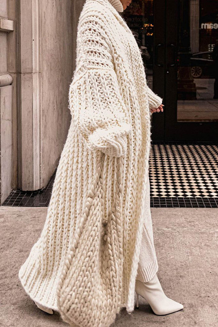 Elegant long knitted cardigan for women