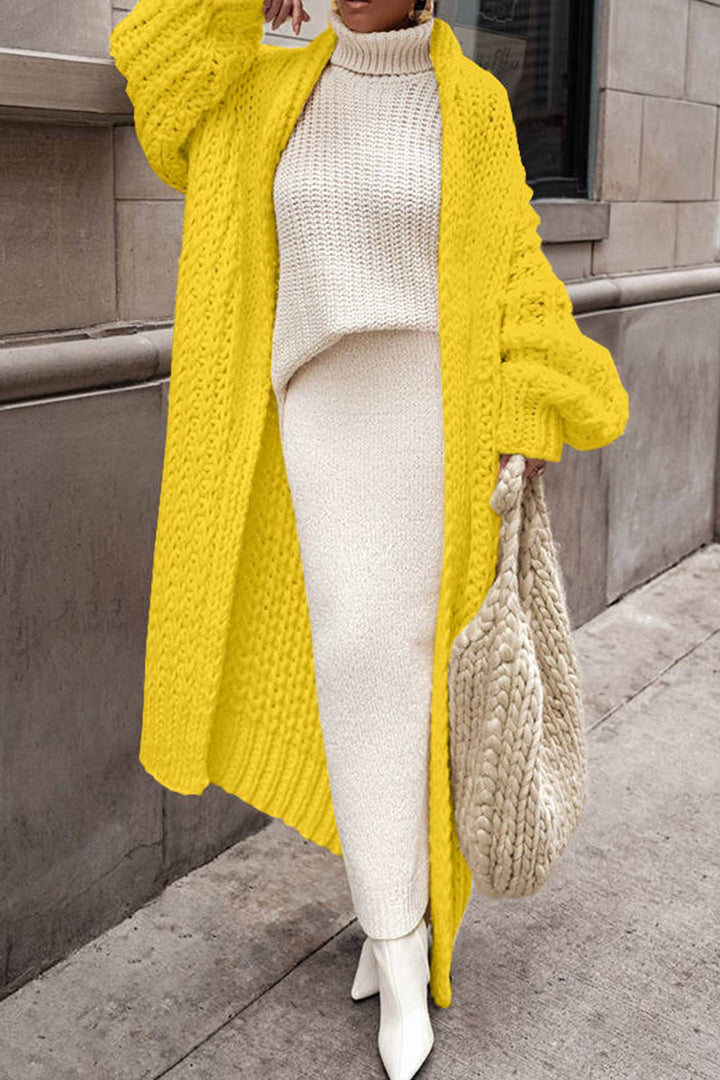 Elegant long knitted cardigan for women