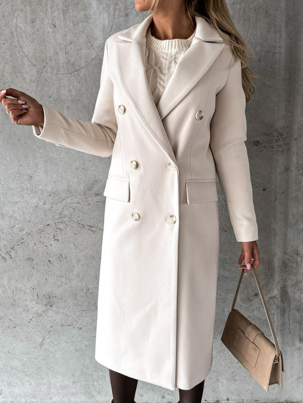 Elegant Wool Blend Overcoat
