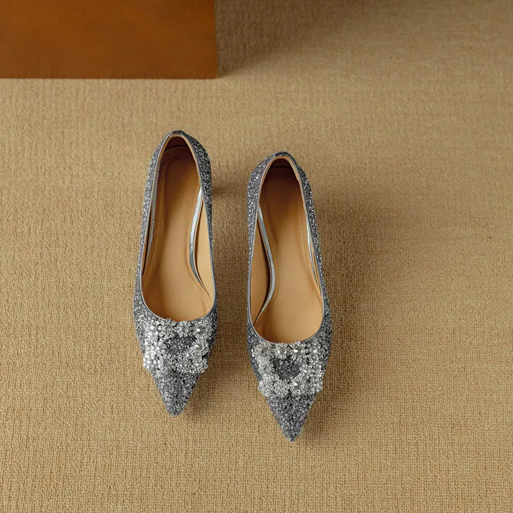 Lustrous Glittered Evening Pumps