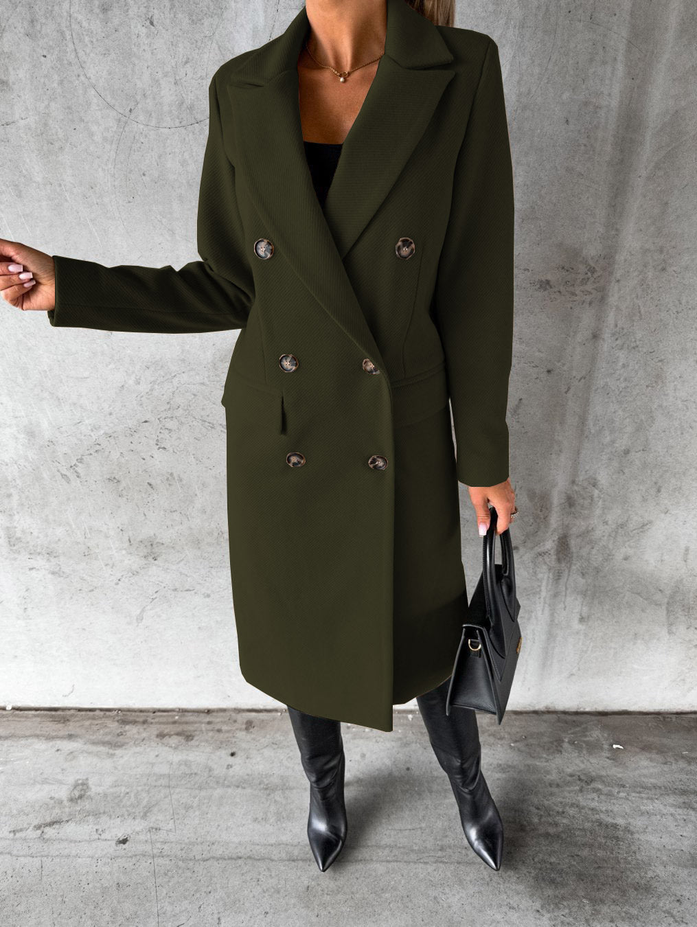 Elegant Wool Blend Overcoat