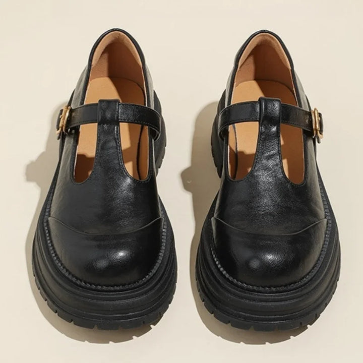 T-bar Leather Elegance Shoes