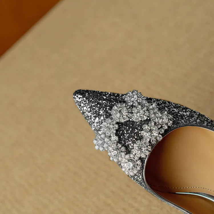 Lustrous Glittered Evening Pumps
