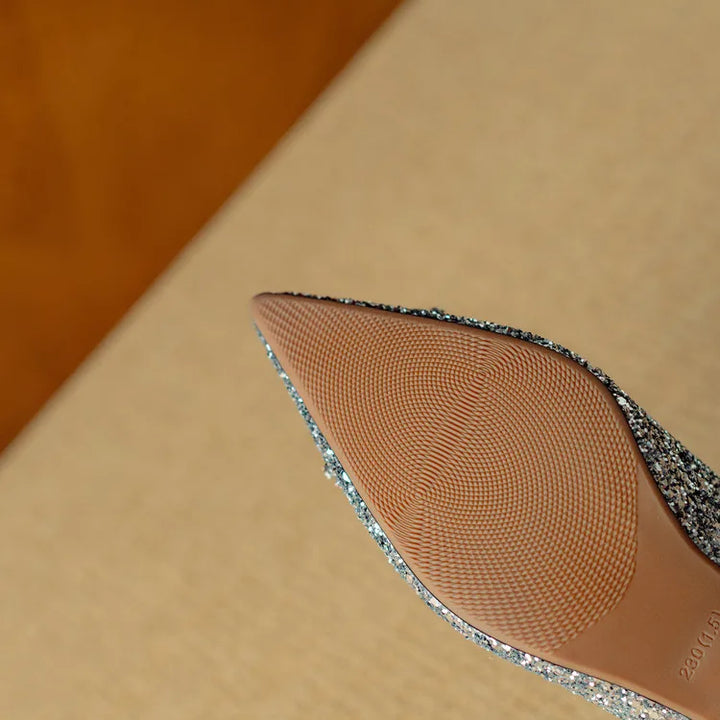 Lustrous Glittered Evening Pumps