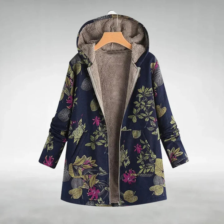 Floral-Embroidered Fleece Jacket