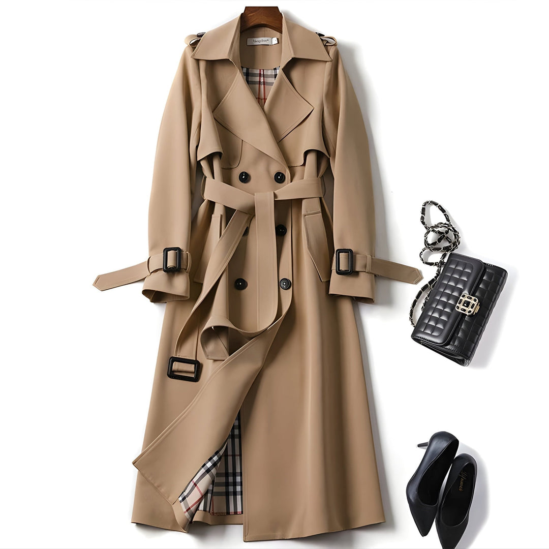 Jade Trench Coat with Elegant Silhouette